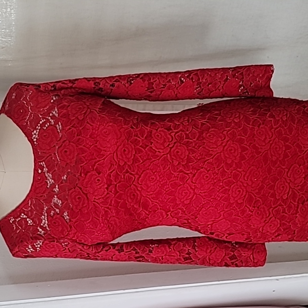 Red lace dress